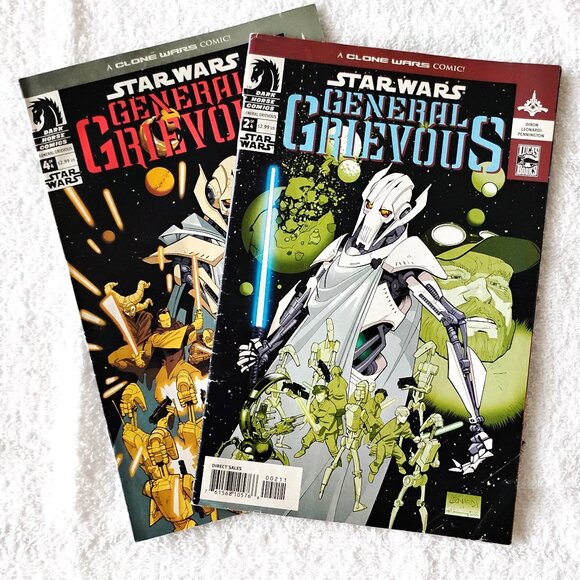 Vintage (2) Star Wars Comic Books General Grievous OLD Clone Wars 2 & 4 - Picture 1 of 6